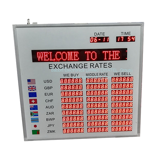 Digital forex Electronic Money Currency exchange rate board display for bank with software