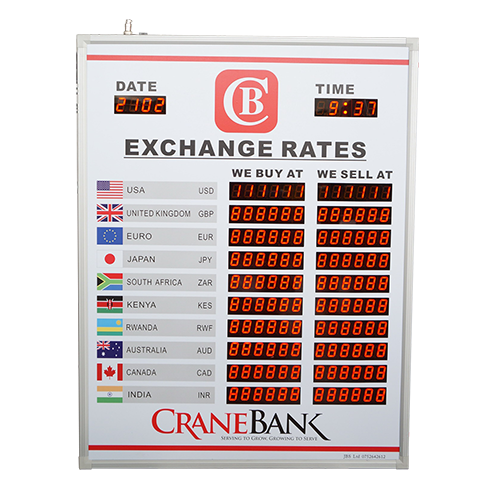 Digital forex Electronic Money Currency exchange rate board display for bank with software