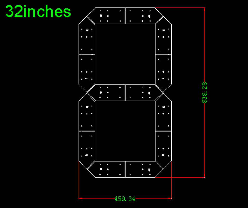 32inch Outdoor 7 Segment Display 1 Digit number